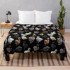 Blankets Silkie Bantams On Black Throw Blanket Extra Large Fluffy Plaid