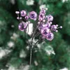 Dekorative Blumen 29 cm helle Farbe Künstliche Beeren Realistische wiederverwendbare Weihnachtsglitterzweige Ornament Party Home Decor