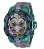 Модель 26790 Men DC Joker Comics Quartz Diving Watch с силиконовым ремешком из нержавеющей стали черный фиолетовый Green4787719