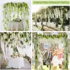 Decoratieve bloemen 110 cm kunstmatige Wisteria Vine slinger nep planten gebladerte rattan bruiloft boog decor voor tuinhuis buitenceremonies