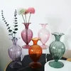 Vaser nordiskt glasblomma vas färgglad transparent konstkrukväxt flaska hydroponics terrarium container hem bordsdekoration