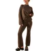 Women's Pants Women 2 Piece Knit Lounge Set Overdimensionerad tröja Pullover Top Flare Chunky Matching