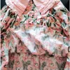 Vestido floral da primavera elegante renda lolita infantil meninas midi crianças roupas florestas de flores para adolescentes Party Princess 240329