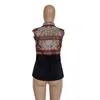 Dames retro etnische stijl zipper vest westelijk aztec vest