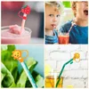 Disposable Cups Straws 6 Pcs Straw Dust Plug Drinking Caps Tips End Cover Strawberry Protectors Silicone Supplies