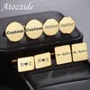 Atoztide Personalized Custom Name Cufflinks for Men Shirt Cuff Buttons Round Square Engrave Letter Jewelry Wedding Gifts 240403