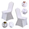 Couvre-chaise 3/6 / 8pcs Tissu de couverture El Mariage Banquet blanc Dining Lycra Polyester Spandex Outdoor