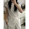 Pantaloni femminili estate 2024 streetwear bianchi da donna pantalones de mujer cotone lyocell coreano moda
