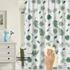 Shower Curtains Green Leaf PEVA Curtain With Rustproof Grommets Waterproof Lightweight Standard Size