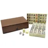 Mini Mahjong 144PCSSet Kinesiska traditionella brädspel Family Toys utsökt snidade nummer och karaktärer 240401