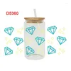 Window Stickers 3D UV DTF Transfers 16oz Cup Wraps Valentine's Day Diamond tryckt för DIY -glas keramiskt metallläder etc. D5330