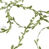 Fleurs décoratives vignes artificielles fausses plantes suspendues en soie Ivy Green Leaf Ribbon Trim Foliage rotin couronne de jardin artisanal DIY Mur