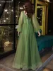 Party Dresses Crystal Elegant Green Tulle Evening Dress Woman Prom Robe Wedding Guest Formal Gowns Lace Up Back Homecoming Vestido