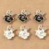 Charms 4pcs 16 18 mm Pendants de fleurs de rose cristallin délicate pour les bijoux Faire des boucles d'oreilles DIY Collier accessoires