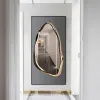 Modern 3D Space Poster Abstrakt Metal Entrance Wall Art Canvas Målar Lätt lyxig heminredning för vardagsrum Bild Cuadros