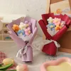 Decorative Flowers Artificial Knitted Flower Bouquet Decor Wedding Party Valentine's Day Birthday Gift Home Hall Office Pography Props