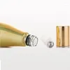 Förvaringsflaskor 12 ml eterisk oljeflaskor stålrulle på kosmetisk förpackning tom UV guld silver bowling glas parfym påfyllningsrulle flaska