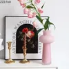 霜のピンクガラスの花瓶の机の装飾水耕栽培植木鉢装飾的なアレンジメントモダンな家の装飾花