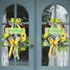 Dekorativa blommor Välkommen Wreath Floral Bowknot Spring Garland för ytterdörrträdgårdsdekoration inomhus utomhus