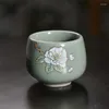 カップソーサーセラミックエナメルカラーティーカップ手作りマスターJingdezhen Large Magnolia Begonia花レトロオフィスセット