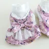 Dog Apparel Pet Princess Dress Winter Autumn Warm Sweater Puppy Harness Cat Desinger Clothes Small Bowknot Skirt Poodle Maltese Yorkie