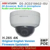 Kameror Original English HikVision DS2CD2186G2ISU 8MP CCTV POE IR 4K Acusense Fixed Dome Network Camera