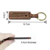 4 sets van Walnut Wood Keychains voor familiebijeenkomsten rijden Safe Vaderdag Gift Party Key Gift Bag PU Leer Keychains