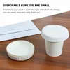 Disposable Cups Straws 50 Pcs Teacup Lid Paper Travel Espresso Recycled Drinking Covers Plastic