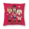 وسادة Nutcracker Soldier Toy Christmas Gift Resment for Sofa Nordic Cover Square Pillowcase