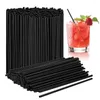 Disposable Cups Straws Flexible 100PCS Flat Mouth Straight Sip 6 X 210mm Stirrers Cocktail Soda Water Slim Drinking
