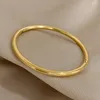 Bangle Greatera Waterproof Polished Stainless Steel Bangles For Women Gold Plated Smooth Metal Openable Bracelets Jewelry