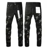 Designer Mens Purple Jeans Fashion Distressed Ripped Bikers Womens Denim Cargo For Men Black Pants