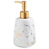 Dispensateur de savon liquide décoratif en céramique bouteille de salle de bain pompe de salle de bain réutilisable Home White Travel Water