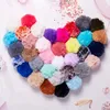 Crochets 50pcs Clé Clean Back Pony Ring avec chaîne embryon Fluffy Artificial Fur Pompony Pompony ACCESSOIRES