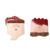 Stuhlabdeckungen 2PCS Weihnachtsdekorationen Schneeflocke Plaid Cartoon kreatives Paar Weihnachtszimmer für Home Party Bankett Festlich