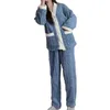 Vêtements de sommeil pour femmes en peluche chauffante en velours lungewear ensemble confortable pour les femmes pyjamas thermiques avec des hauts à manches longues à col en V