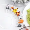 Gafflar 7st söta mini djurtecknade plockar barn snacks tårta dessert frukt lunch tillbehör parti dekor