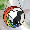 Dekorative Figuren Hundegedenkgeschenke Buntglasfenster für Liebhaber Haustier anwesend