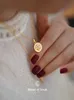 Design av S925 Pure Silver French Round Gold Coin Conch Necklace Pendant for Deep Sea Old Dream