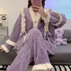 Home Clothing Coral Fleece Pajamas Sets For Women Winter Thick Warm Long-Sleeved Trousers Homewear 2 Pcs/Lot Sleepwear