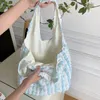 Evening Bags 28GD Women Pleated Tote Bag Bubble Fabric Shoulder Students Handbag Female Cloud Summer Beach-Bag Casual Underarm