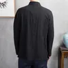 Herenjacks Comfy Fashion Mens Tops Jacket Blouse Traditional Button Up Uniform Chinese Kleding katoenpolyester