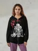 Mujer sudadera con capucha para mujeres condenas con capucha y2k gráfico vintage chaqueta de sudadera de sudadera con capucha de gran tamaño