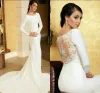 Dresses Scoop Long Mermaid Simple Wedding Dresses Lace Natural Slim Bridal Gowns Custom Made Formal Robe De Mariee