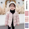 Вниз пальто Y.L.Studio Fashion Girls Kids Winter Print Print Button Button 2024 Теплая детская одежда