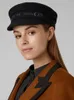 Winter Women Hats Sboy Caps Flat Letter Militray British Vintage Visor Cap 240326