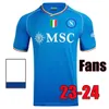 2023 2024 Napoli Soccer Jerseys Maglia Nápoles 2023 Zielinski Anguissa Olivera Kvaratskhelia Camisa de futebol infantil Osimhen