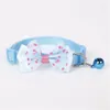 Dog Apparel Cat Collar For Puppy Kitten Small Animal Adjustable Collars Bell Bowknot Necklace Dots Print Pet Accessories