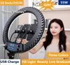 18INCH45cm YouTube LED Fill Lighting Ring Light 55Wランプ付き210cmの三脚スタンドの調光式5500K