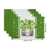 Table Mats 4pcs St. Patrick'S Day Placemat Green Decoration Non Slip Insulated Linen Cloth